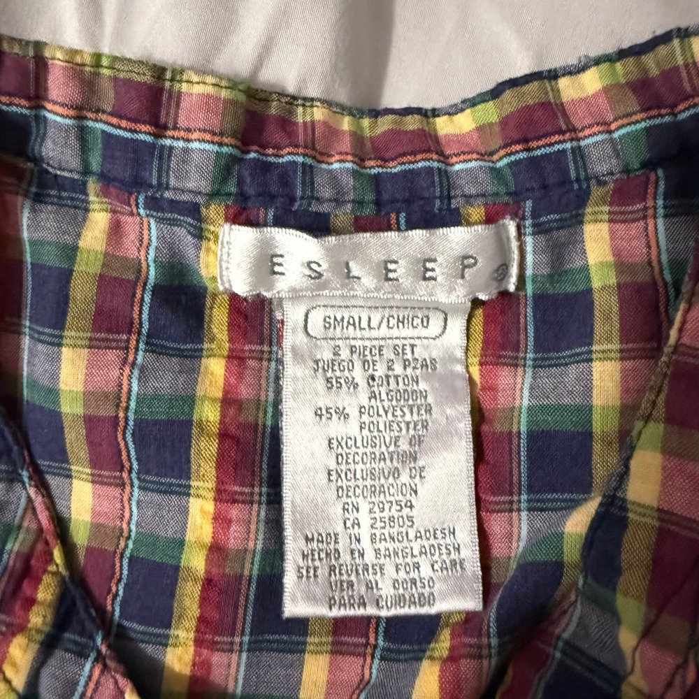 Vintage Esleep plaid sleep pajama set shorts - Picture 10 of 11